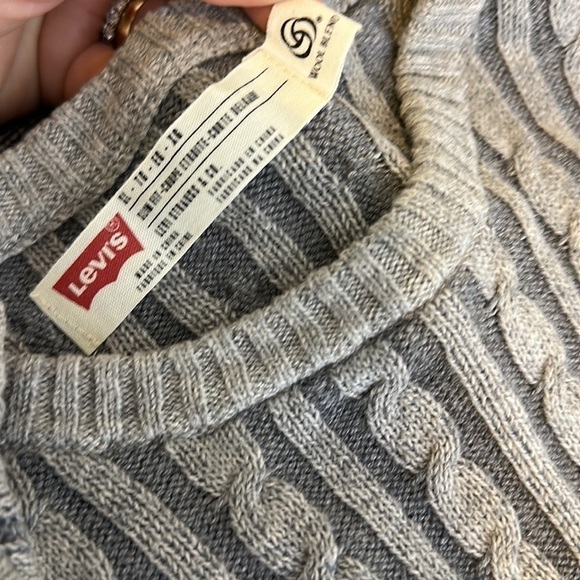 Levi’s Wool Blend Cable Knit Pullover Sweater Grey XL - Picture 8 of 8